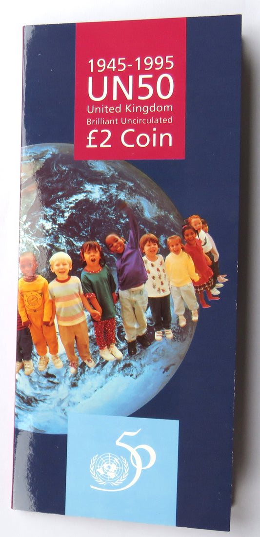 1945-1995 UN50 United Kingdom £2 Coin In Presentation Pack United Nations