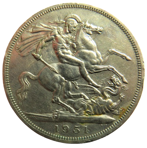 1951 King George VI One Crown Coin - Festival of Britain
