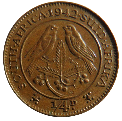 1942 King George VI South Africa Farthing Coin