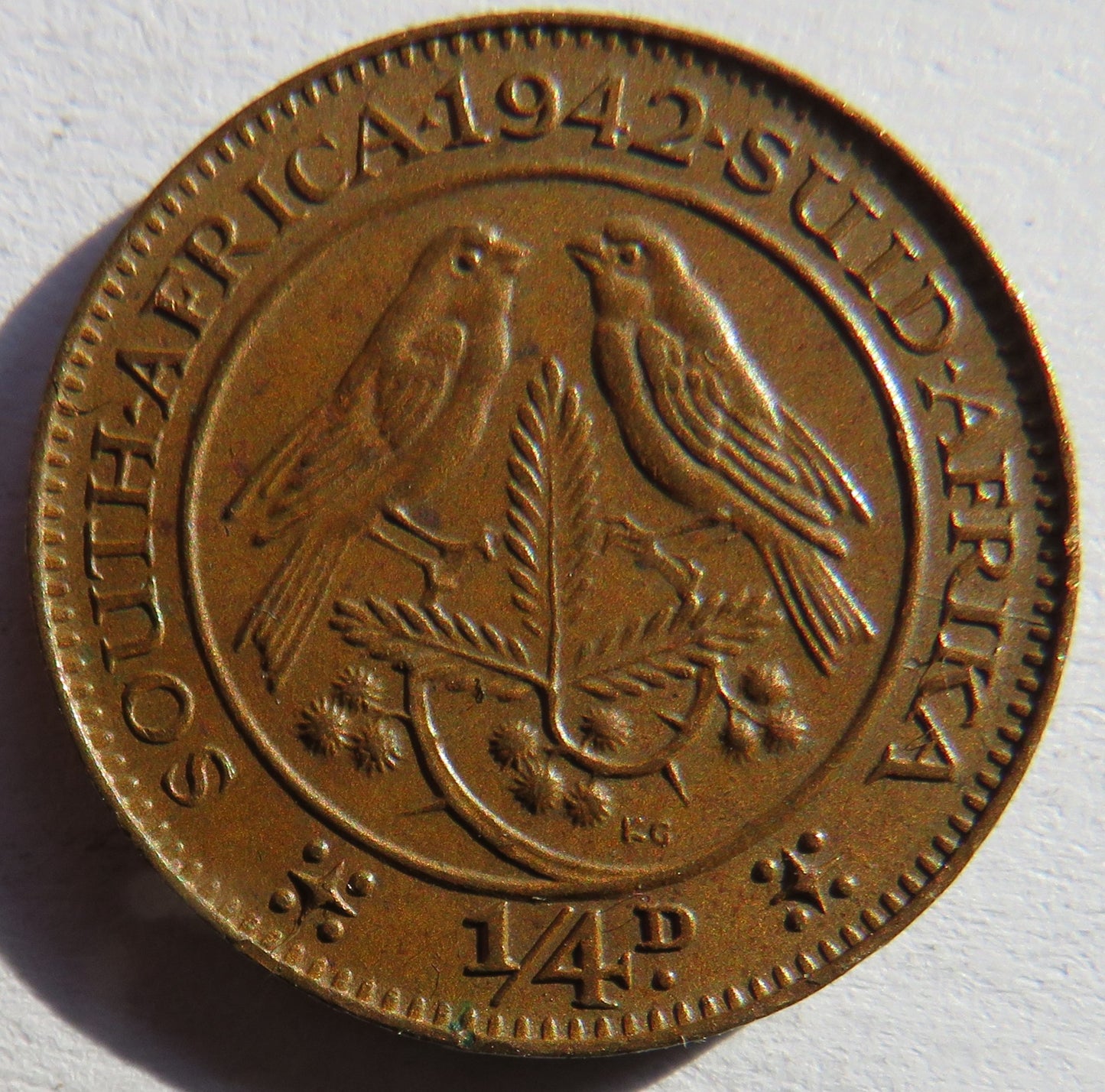 1942 King George VI South Africa Farthing Coin