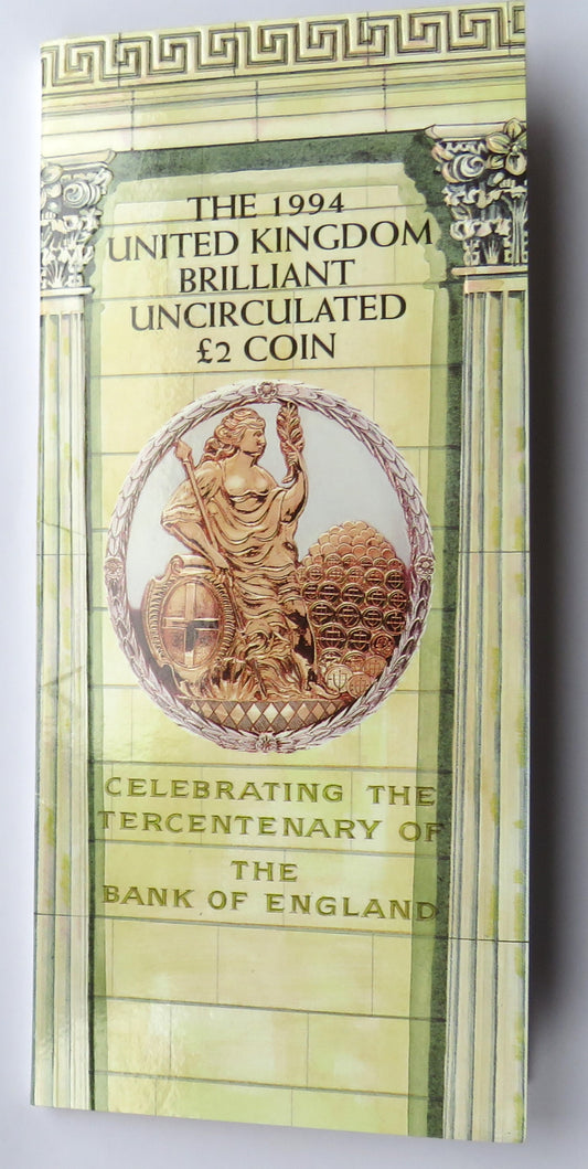 1994 £2 Two Pound Coin Bank of England Tercentenary In Presentation Pack