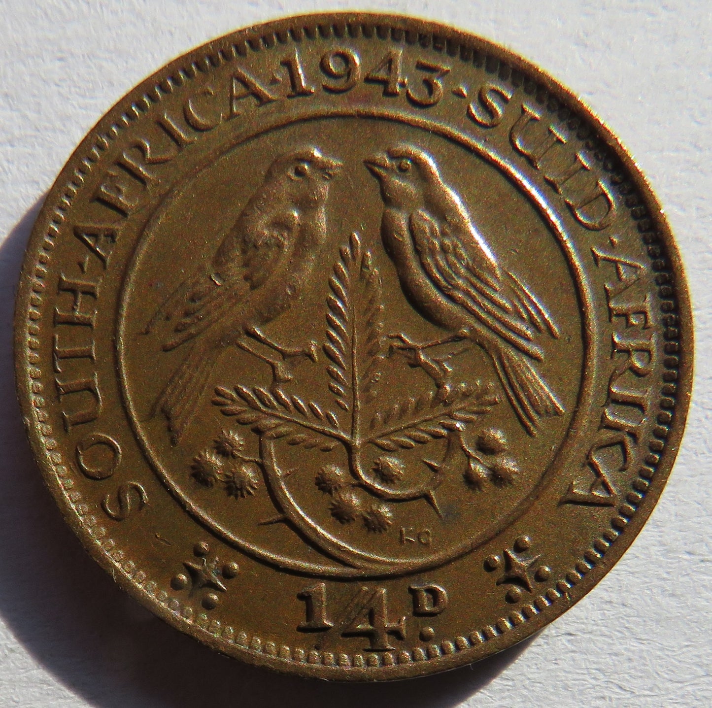 1943 King George VI South Africa Farthing Coin