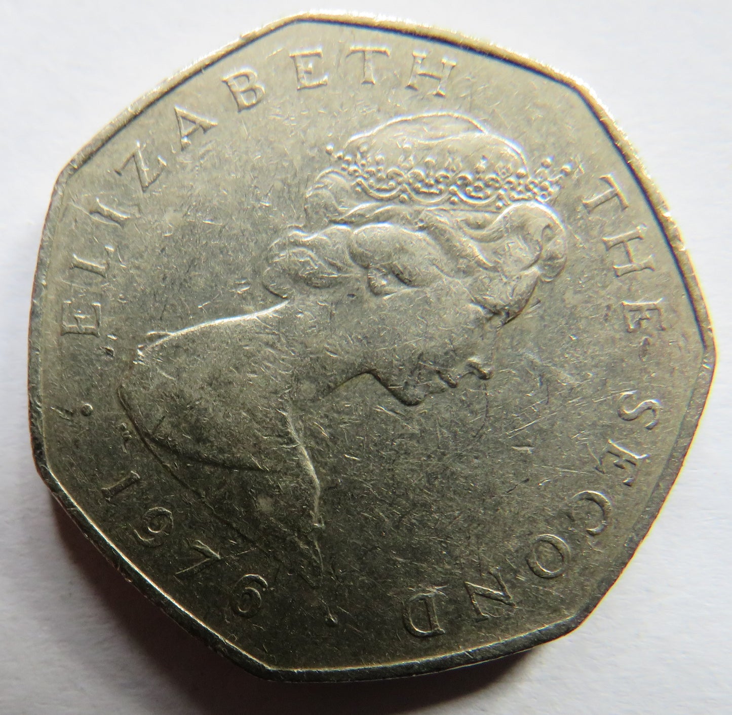 1976 Isle of Man 50p Fifty Pence Coin Viking Longboat