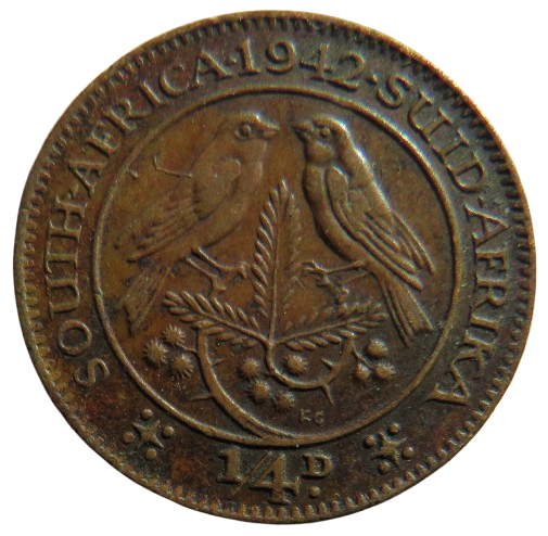 1942 King George VI South Africa Farthing Coin