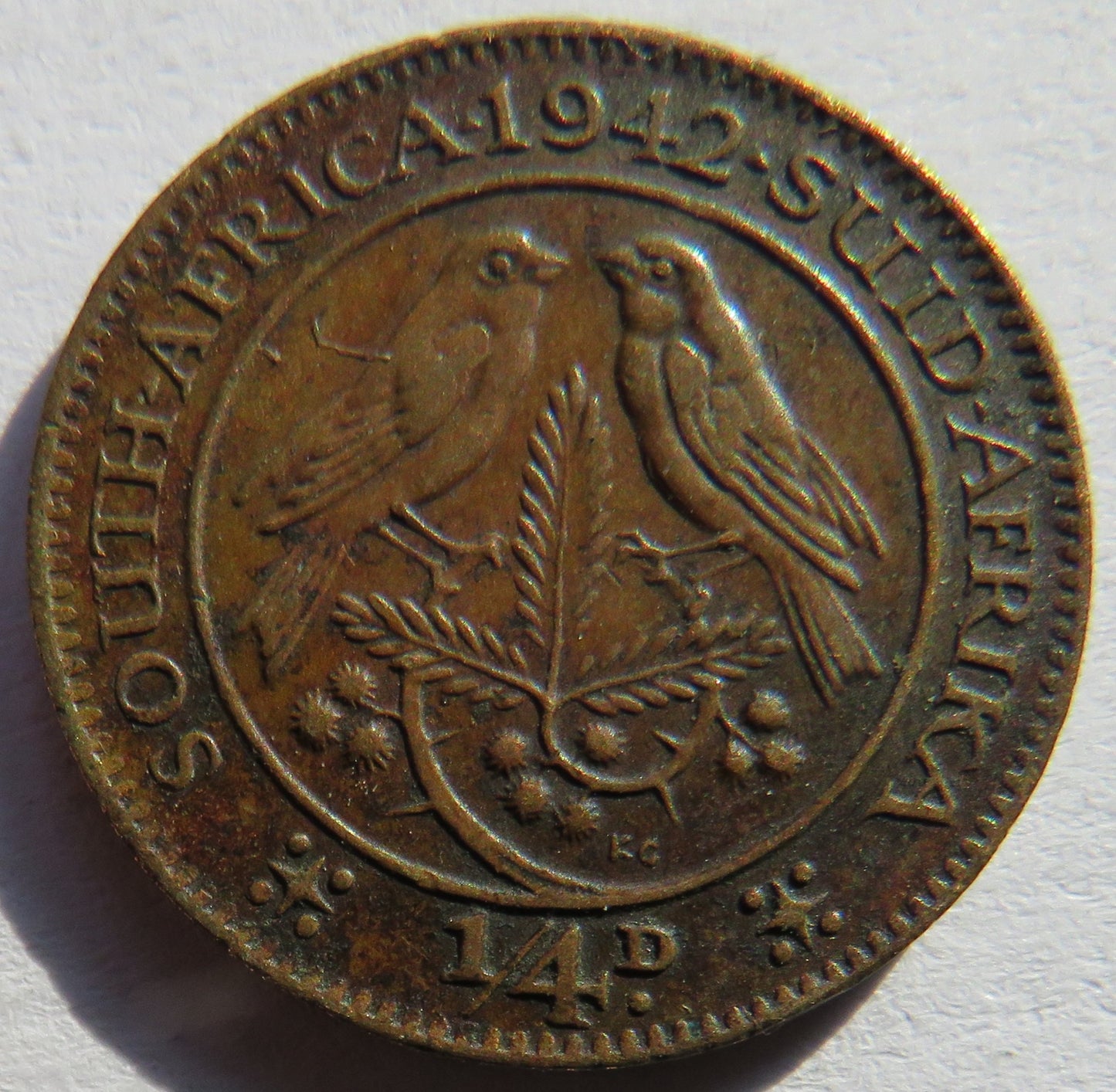 1942 King George VI South Africa Farthing Coin