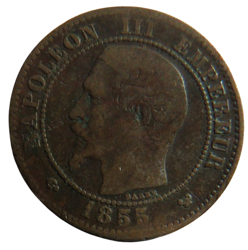 1855-W France 2 Centimes Coin