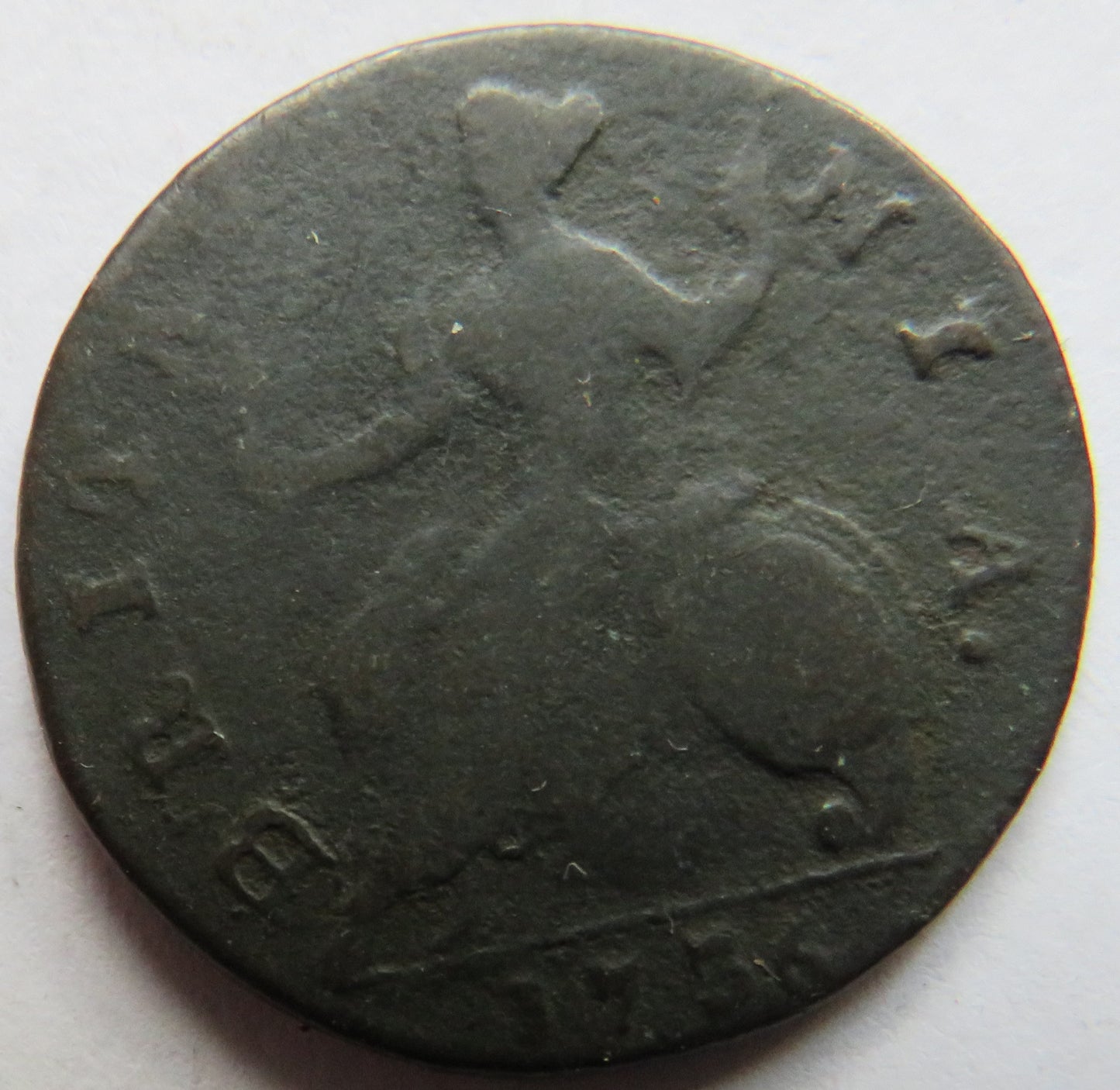 1736 King George II Halfpenny Coin - Great Britain