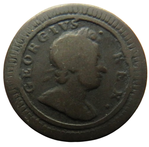 1724 King George I Farthing Coin - Great Britain