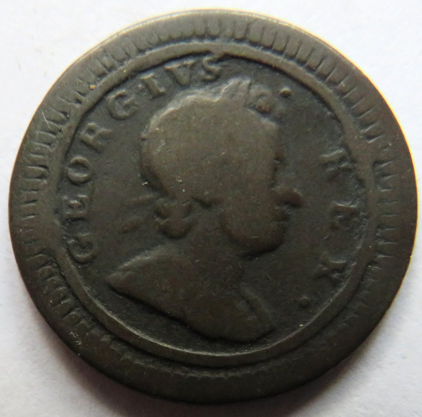 1724 King George I Farthing Coin - Great Britain