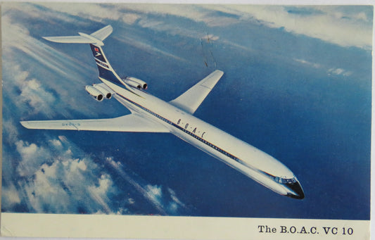 Vintage Aircraft Postcard of The B.O.A.C. VC 10
