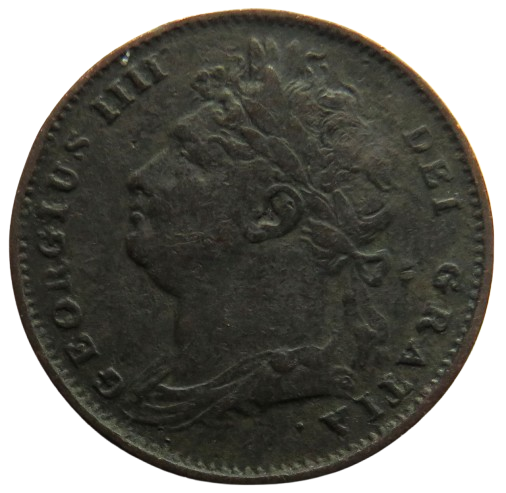 1822 King George IV Farthing Coin - Great Britain
