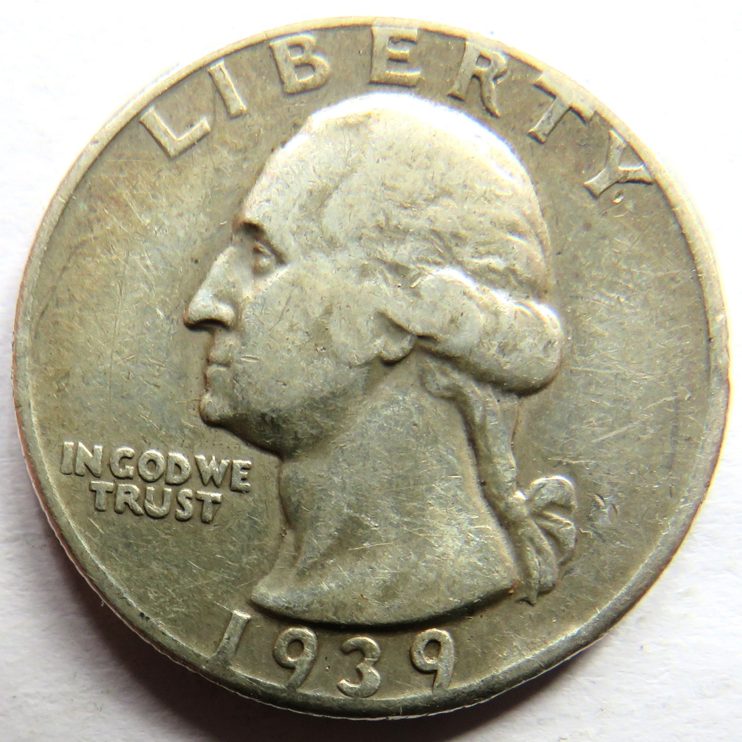 1939 USA Washington Silver $1/4 Quarter Coin
