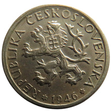 Load image into Gallery viewer, 1946 Czechoslovakia One Koruna Coin
