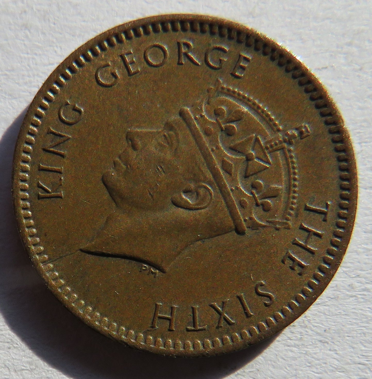 1952 King George VI Mauritius One Cent Coin