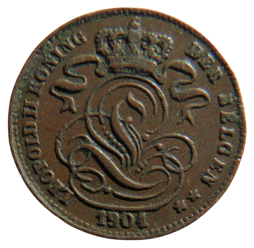 1901 Belgium One Centime Coin