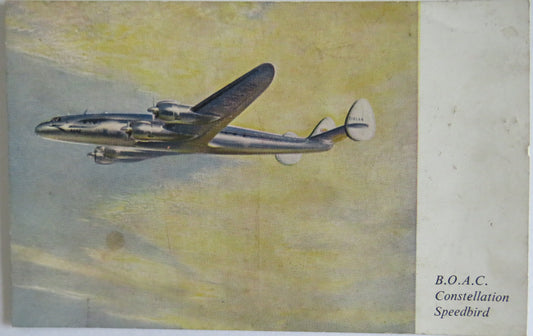 Vintage Aircraft Postcard of B.O.A.C Constellation Speedbird