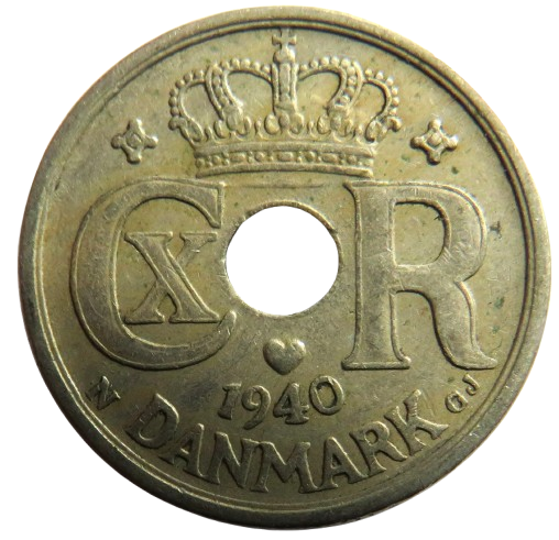 1940 Denmark 25 Ore Coin