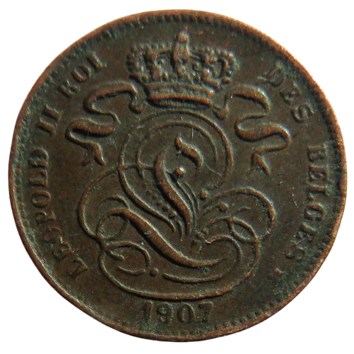 1907 Belgium One Centime Coin