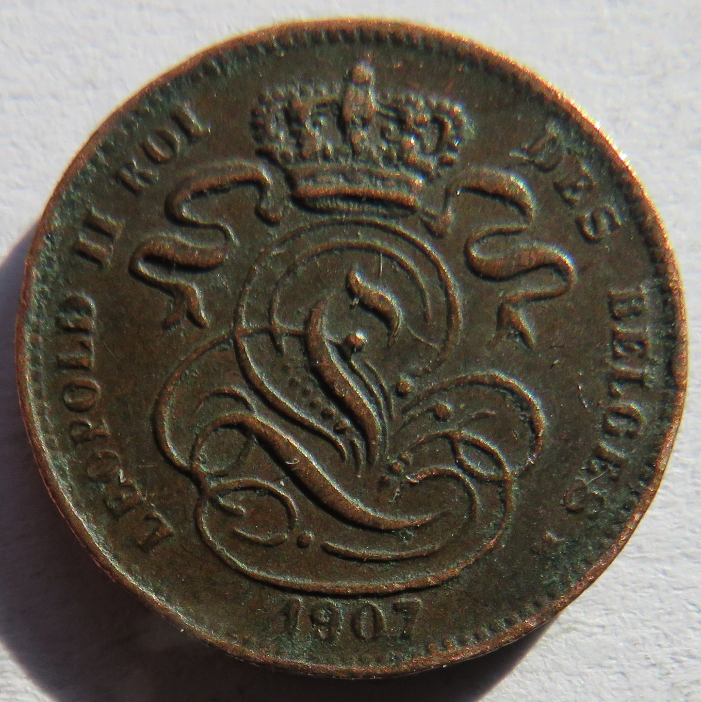 1907 Belgium One Centime Coin