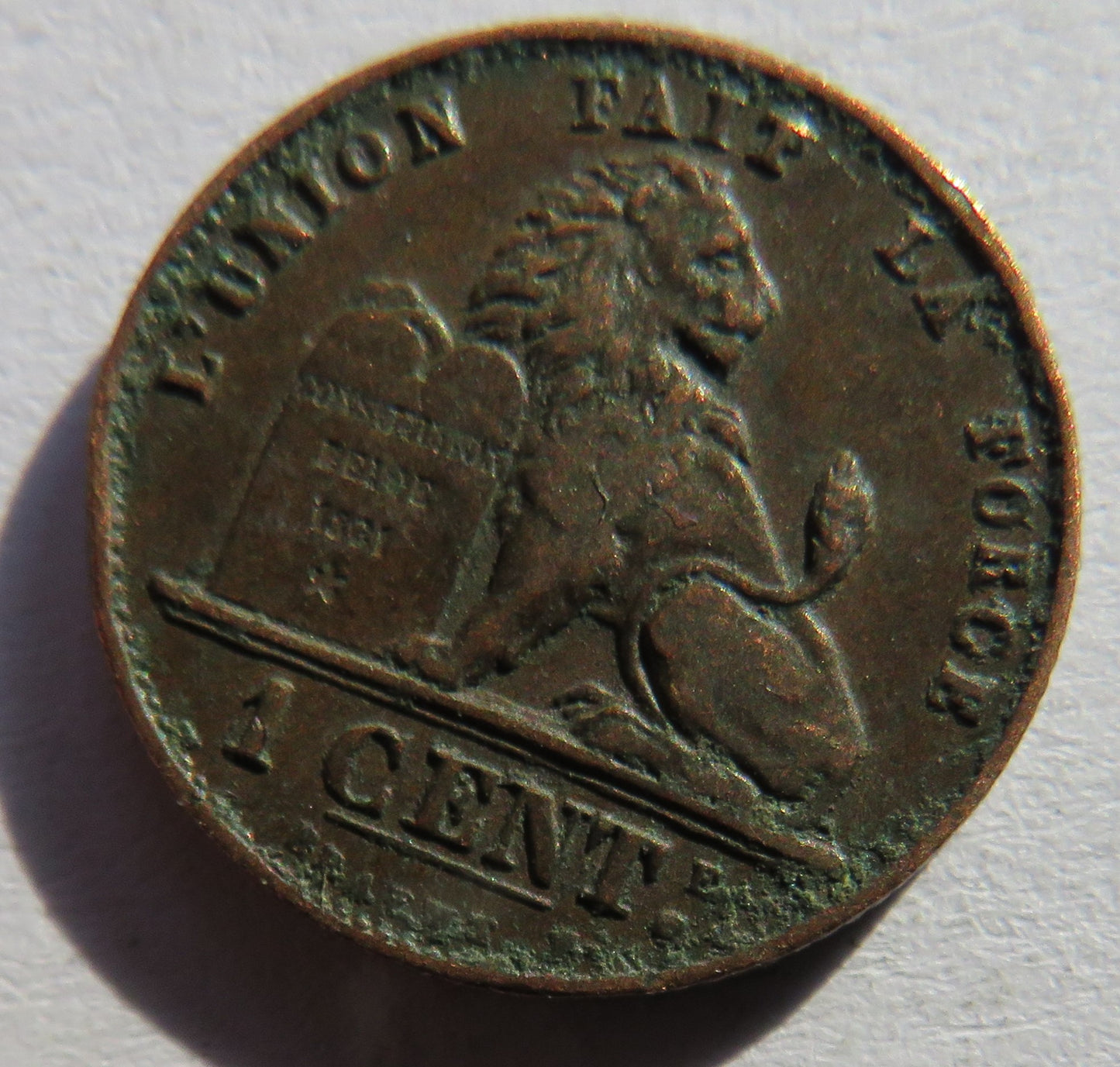 1907 Belgium One Centime Coin