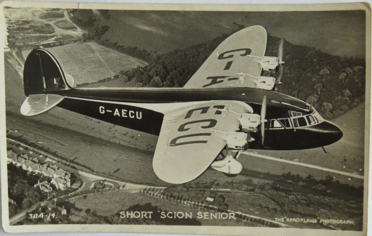 Vintage Aircraft Postcard of Short Scion Senior