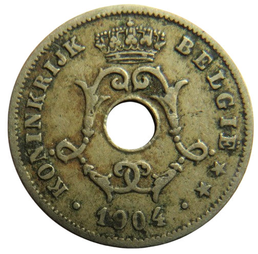 1904 Belgium 10 Centimes Coin