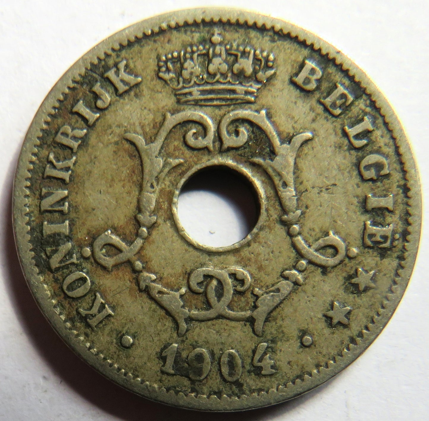 1904 Belgium 10 Centimes Coin