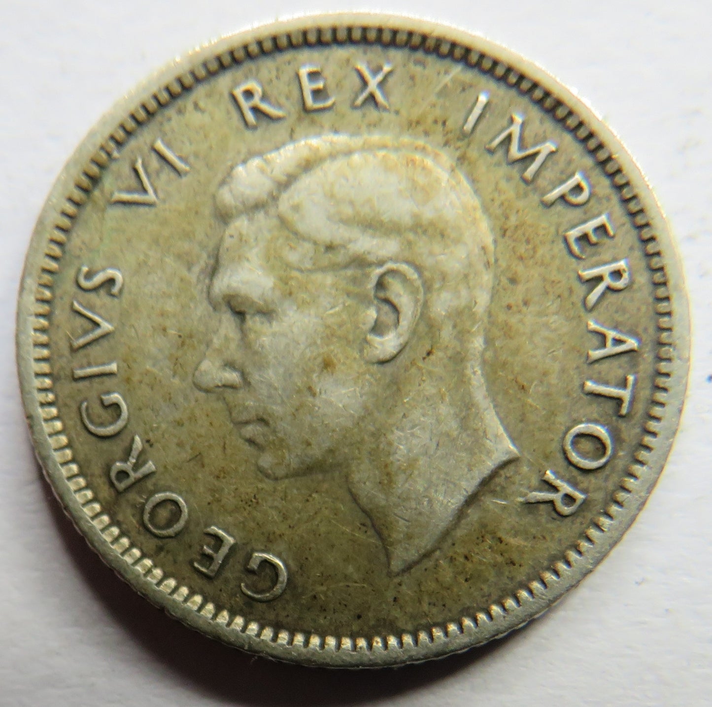 1940 King George VI South Africa Silver Sixpence Coin