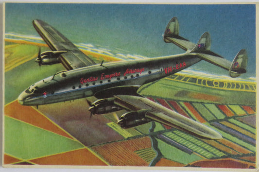 Vintage Aircraft Postcard of Constellation Sydney - London