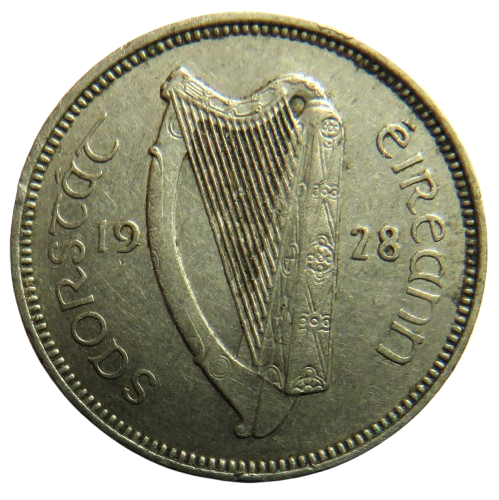 1928 Ireland Sixpence Coin