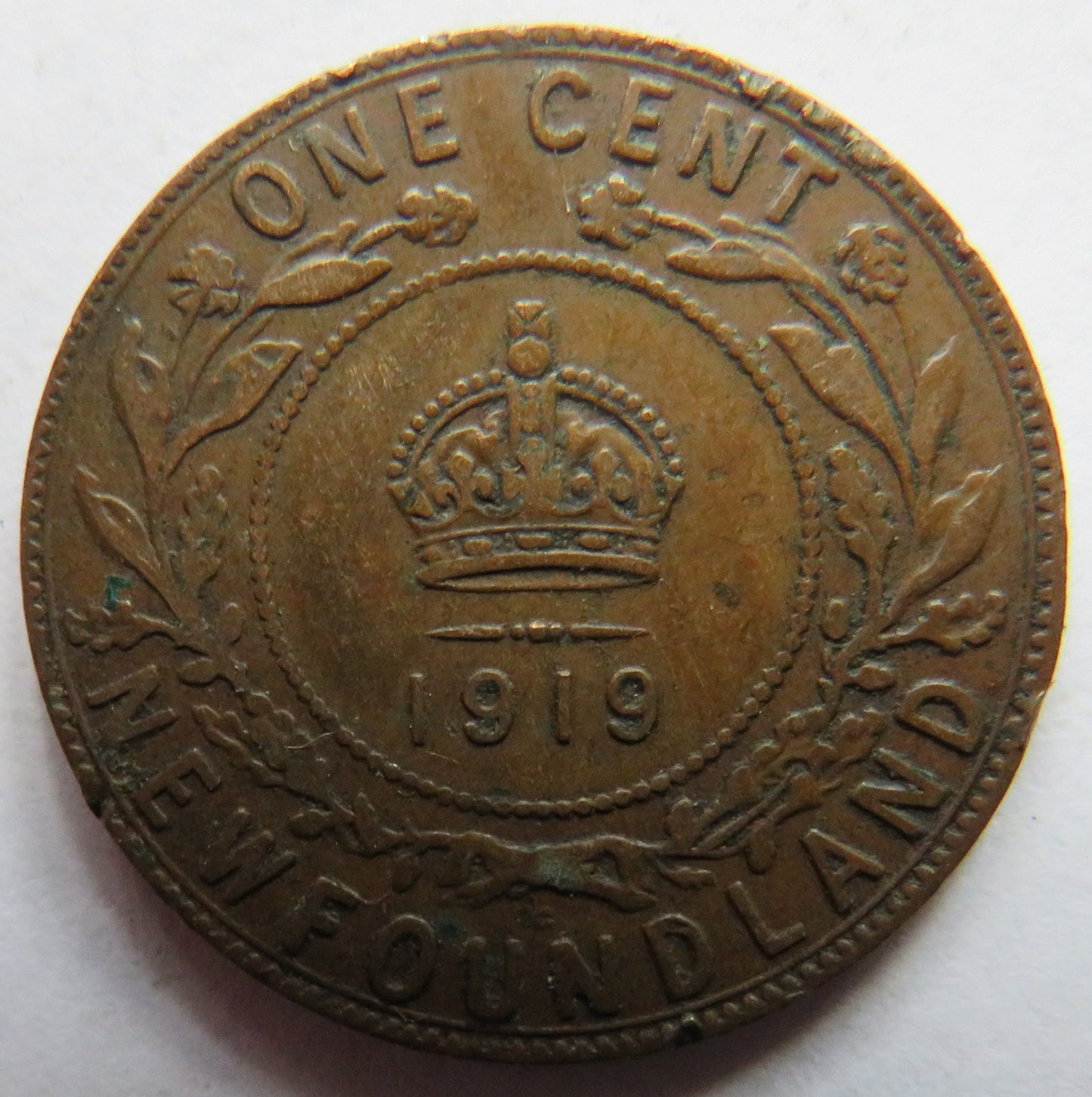 1919 King George V Newfoundland One Cent Coin