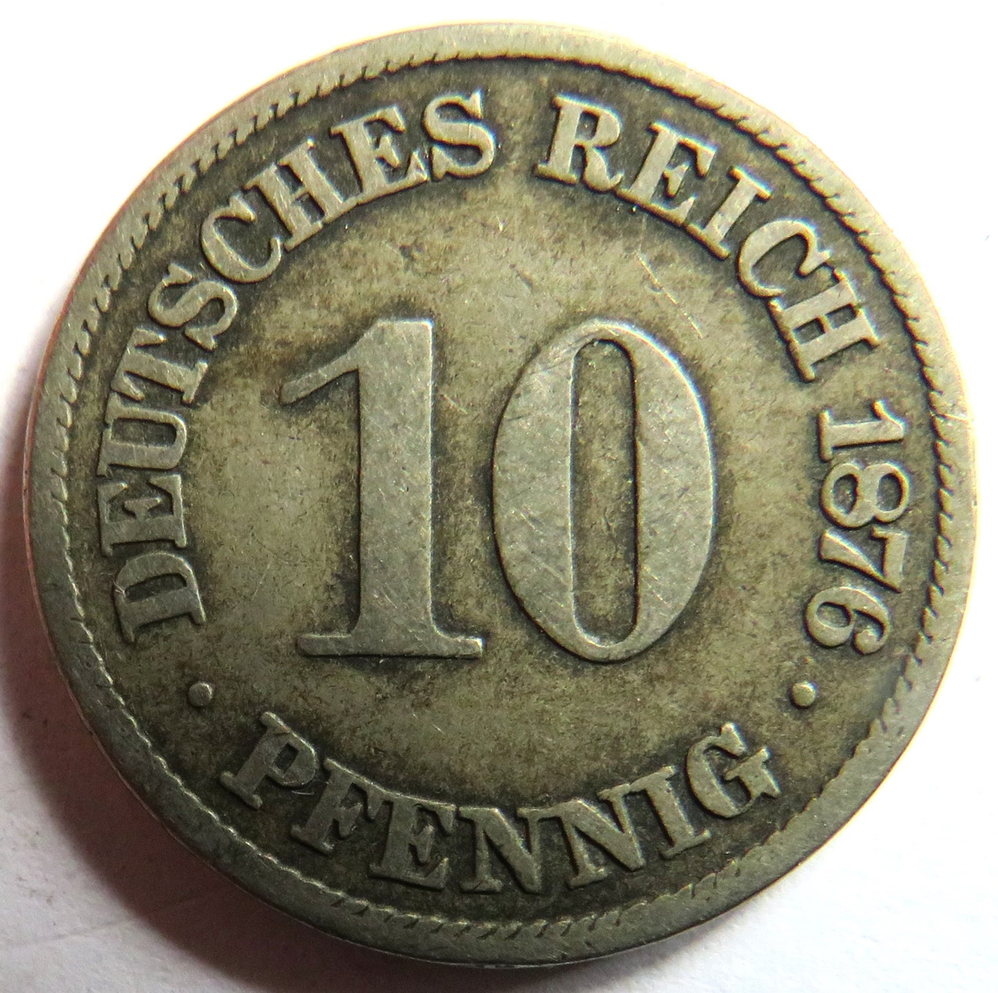 1876-A Germany 10 Pfennig Coin