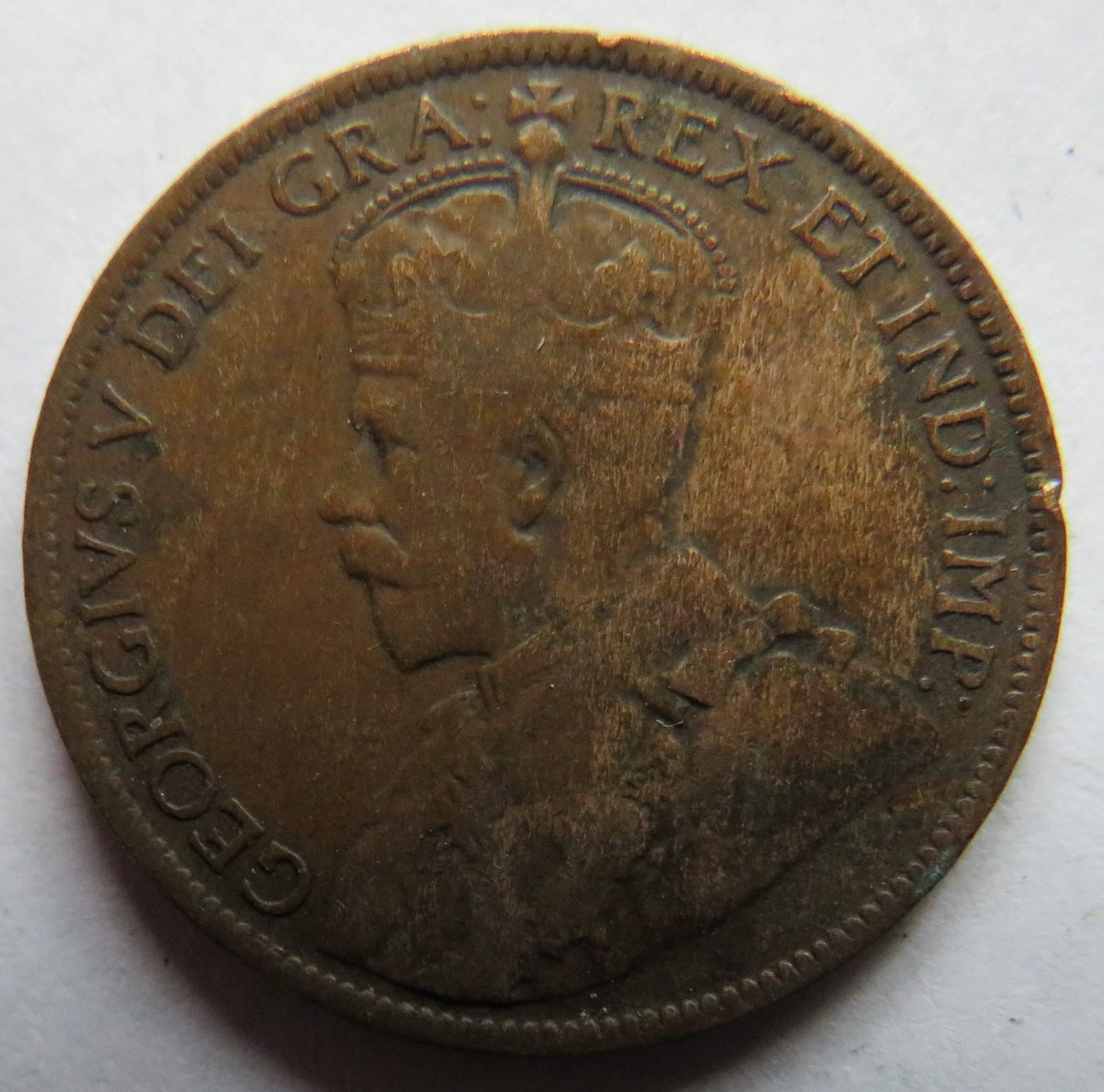 1919 King George V Newfoundland One Cent Coin