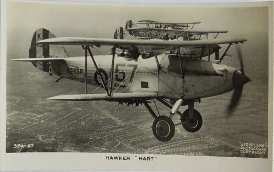 Vintage Aircraft Postcard of Hawker "Hart"