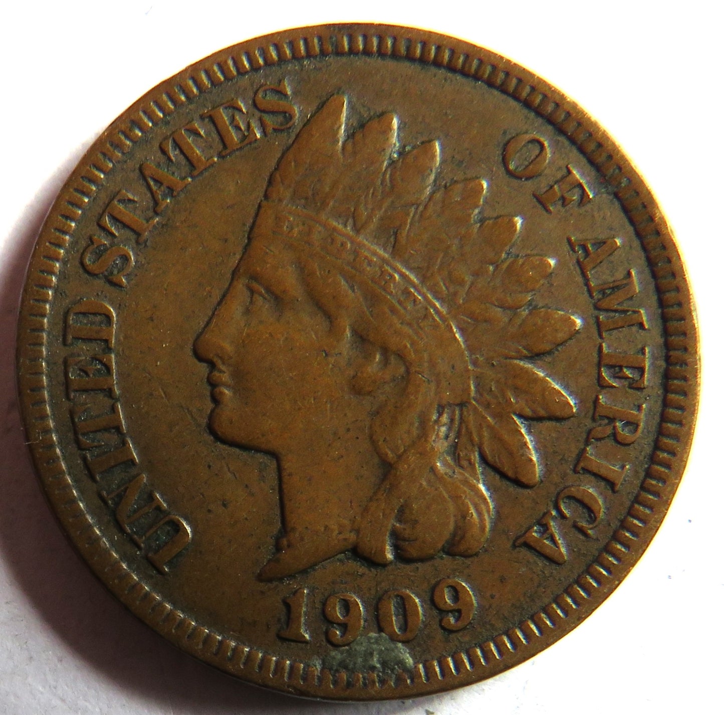 1909 United States of America Indian Head One Cent Coin