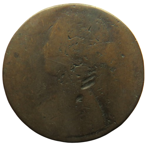 1869 Queen Victoria Bun Head One Penny Coin - Scarce Date - Great Britain