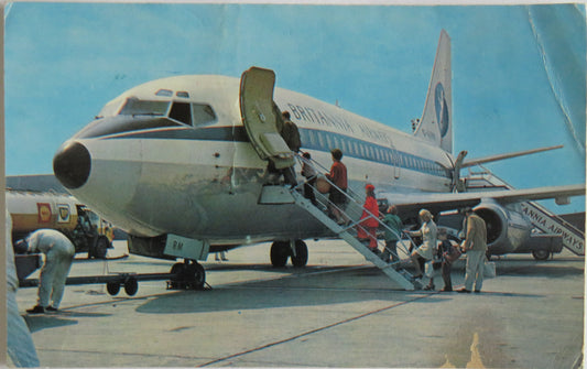Vintage Postcard of Twin Jet Boeing 737 of Britannia Airways