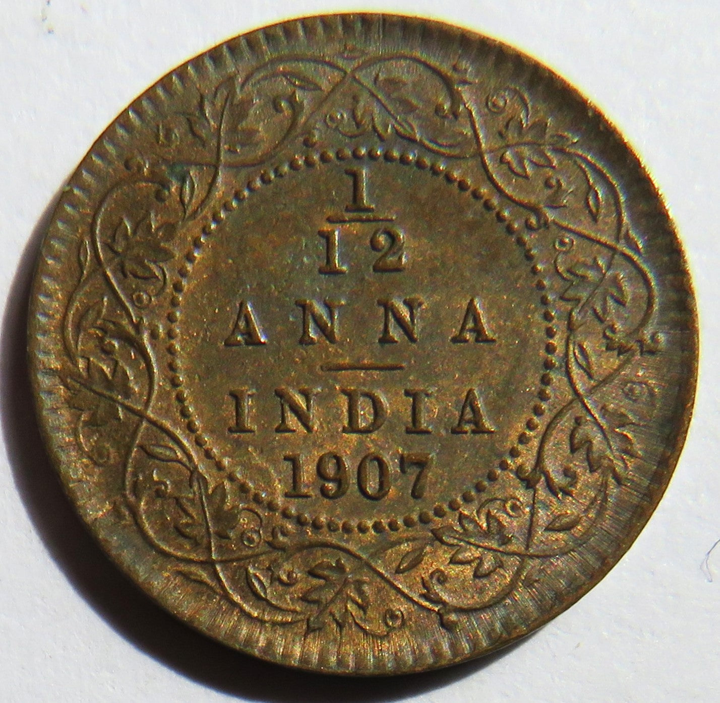 1907 King Edward VII India 1/12th Anna Coin