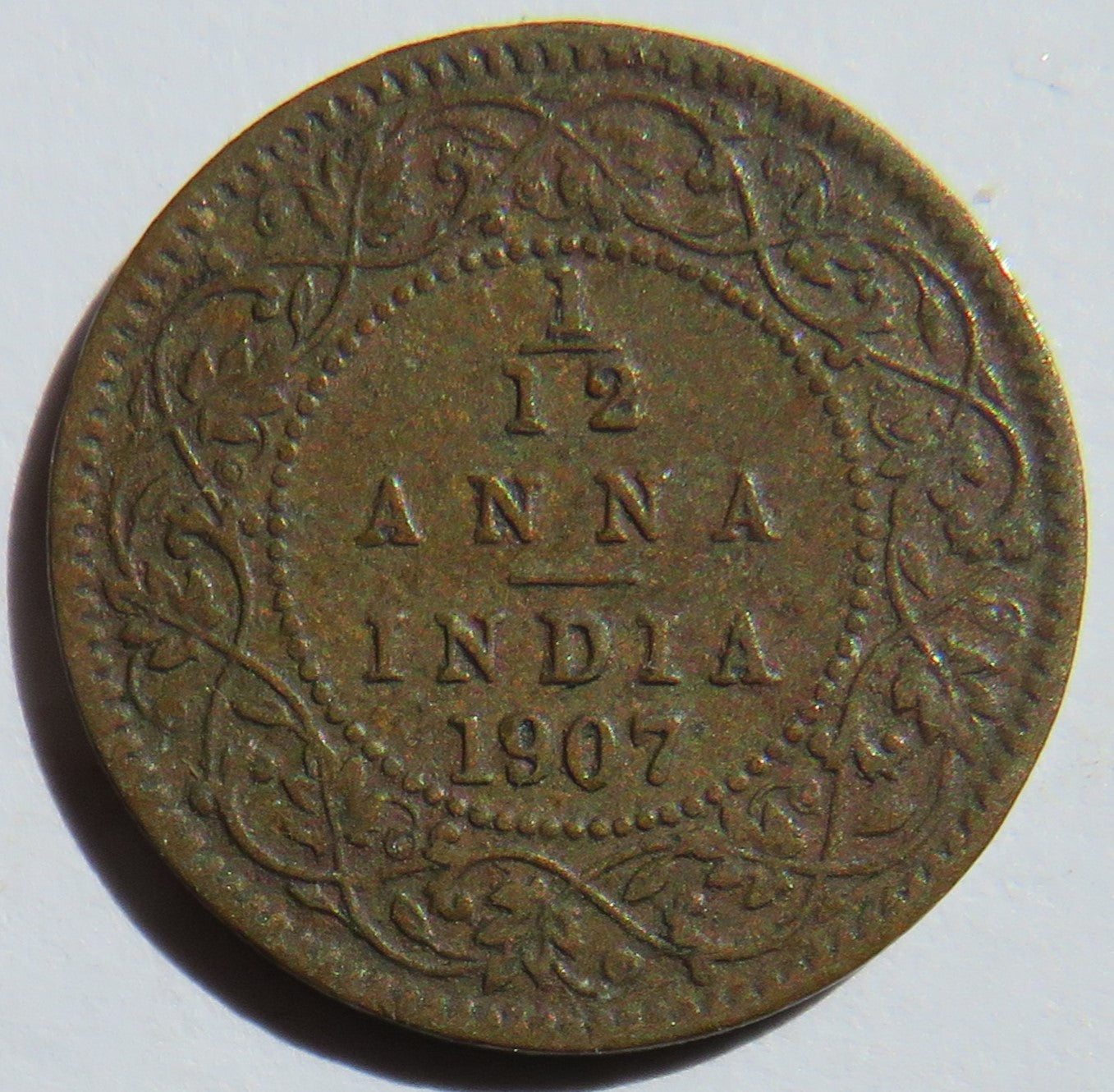 1907 King Edward VII India 1/12th Anna Coin