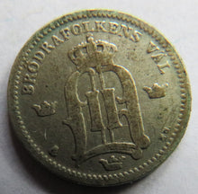 Load image into Gallery viewer, 1899 Sweden Silver 25 Ore Coin
