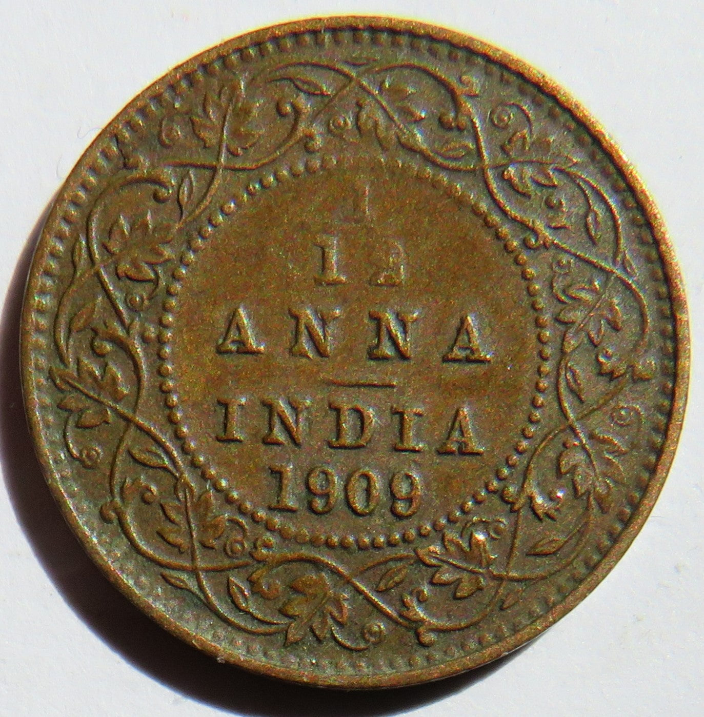 1909 King Edward VII India 1/12th Anna Coin
