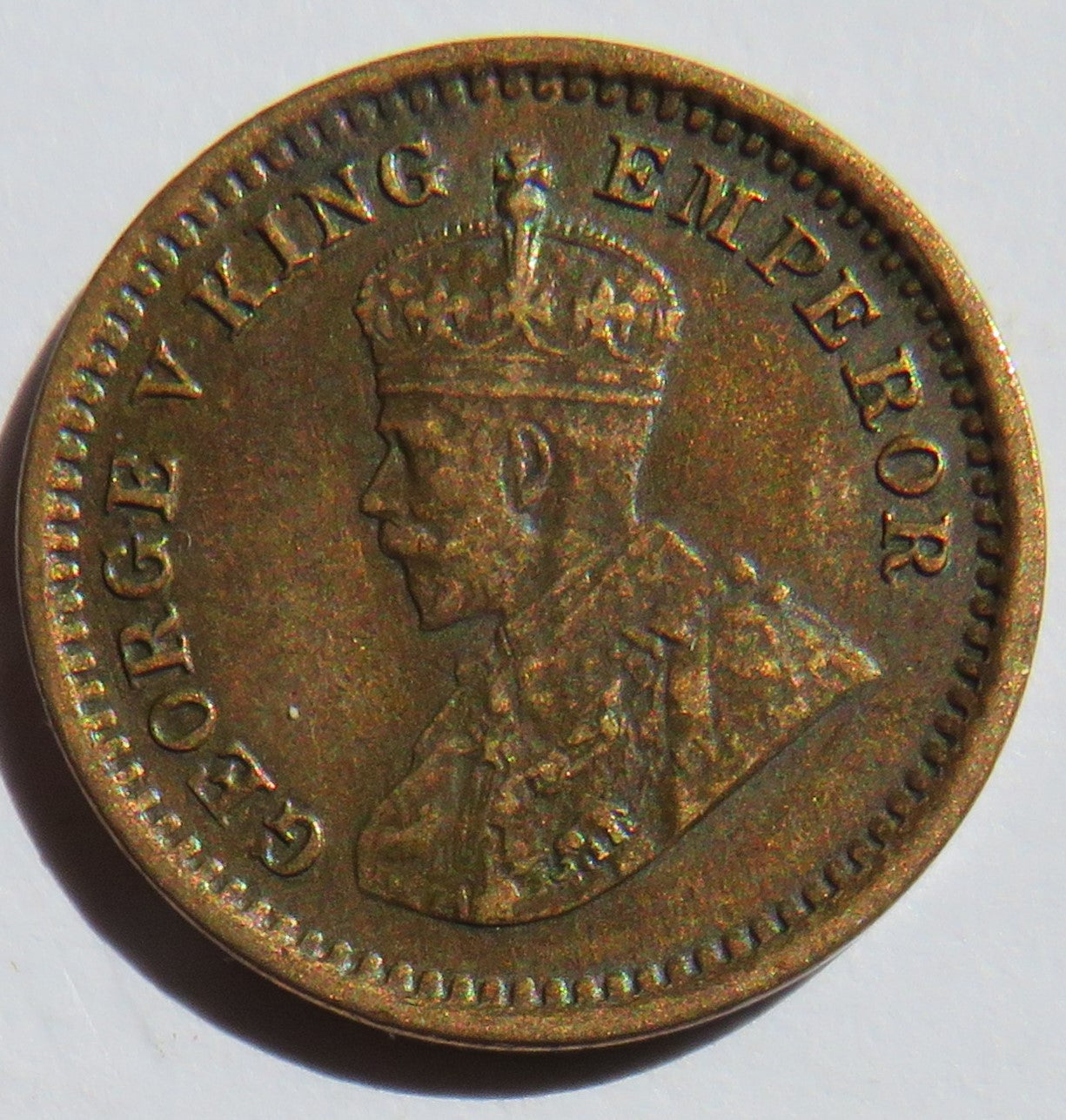 1916 King George V India 1/12th Anna Coin