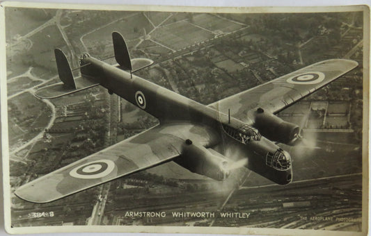 Vintage Aircraft Postcard of Armstrong Whitworth "Whitley"