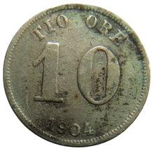 Load image into Gallery viewer, 1904 Sweden Silver 10 Ore Coin
