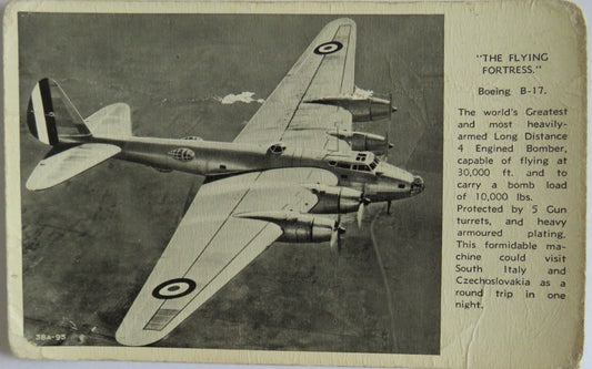 Vintage Postcard of "The Flying Fortress" Boeing B-17