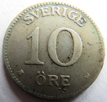 Load image into Gallery viewer, 1916 Sweden Silver 10 Ore Coin
