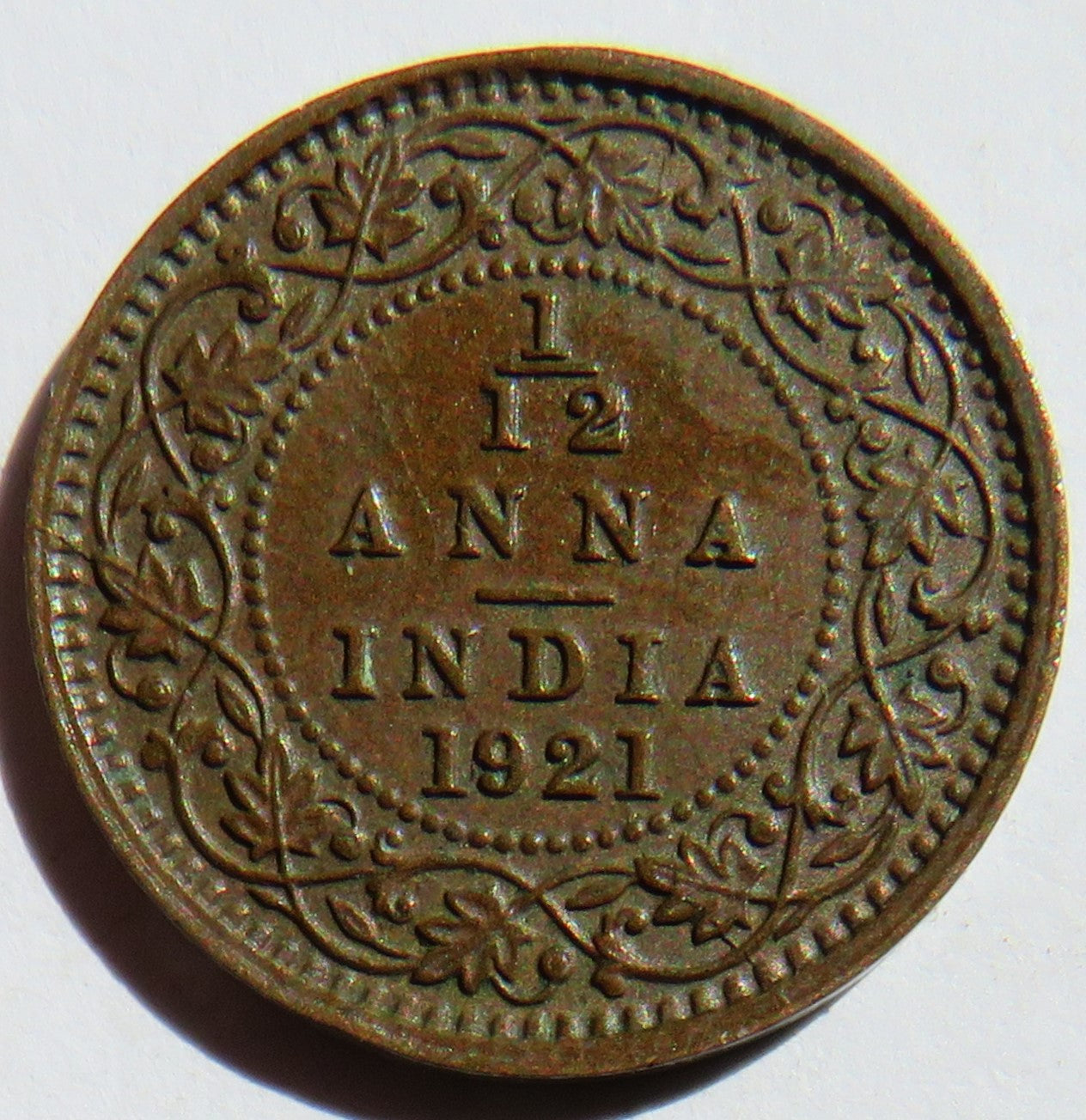 1921 King George V India 1/12th Anna Coin