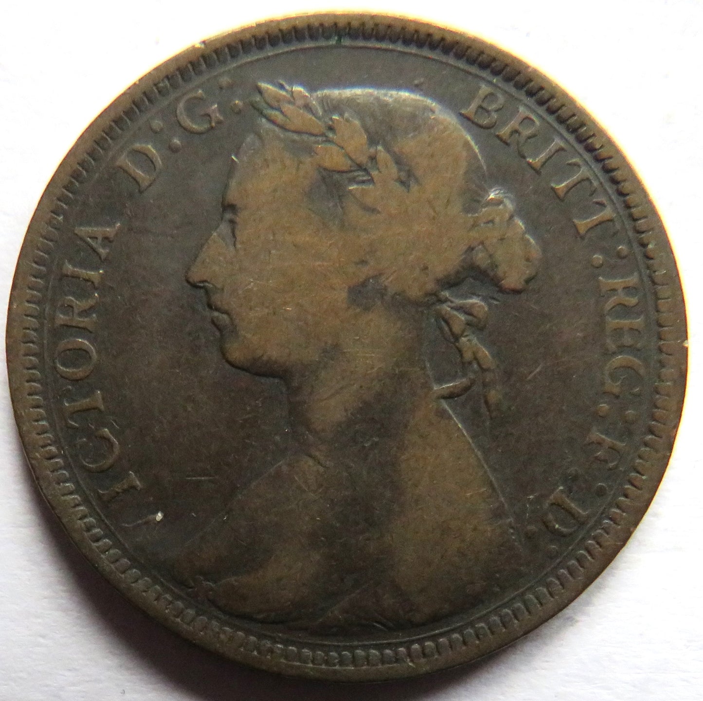1892 Queen Victoria Bun Head Halfpenny Coin - Great Britain