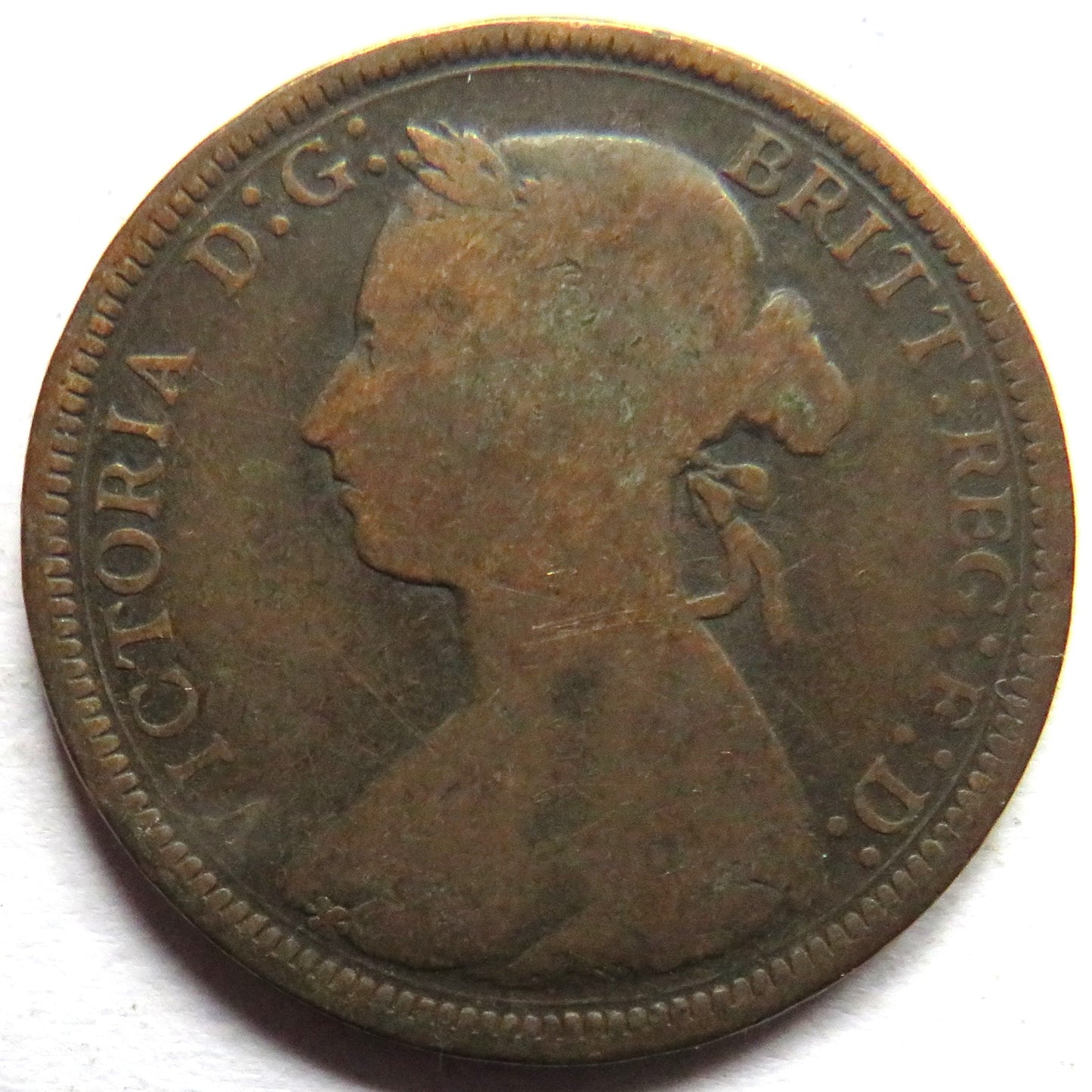 1891 Queen Victoria Bun Head Halfpenny Coin - Great Britain