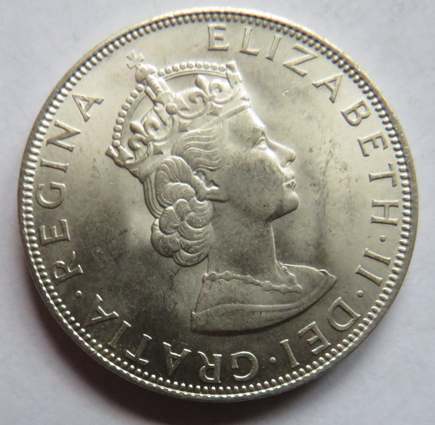 1964 Queen Elizabeth II Bermuda Crown Silver Coin